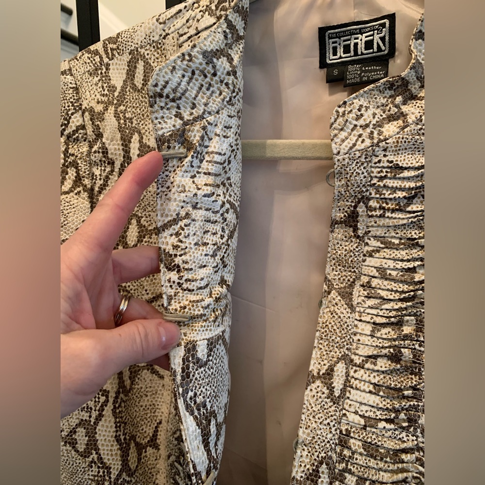 Berek Lightweight Leather Jacket.Python Print.Euc! - image 3